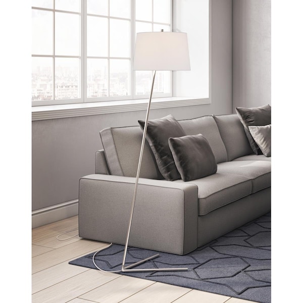 Henn & Hart Markos Tilted Brushed Nickel Floor Lamp FL0125 - main